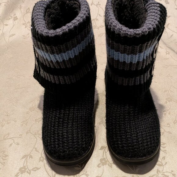 Roxy knit women's blk/multi trim sweater ankle/mid calf boots, size 7 - Picture 1 of 5